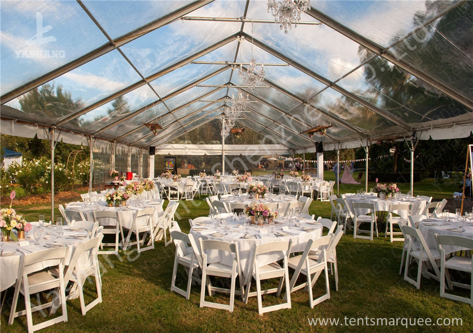 Clear Top Cover Outside Aluminum Luxury Wedding Tents Different Lightings